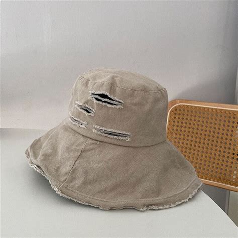 Pikadingnis New Summer Autumn Tassel Washed Denim Bucket Hats Fashion