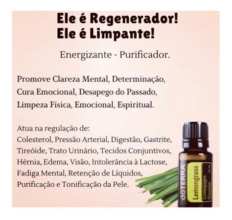 Óleo Essencial Lemongrass capim limão Doterra 100 Puro 5ml