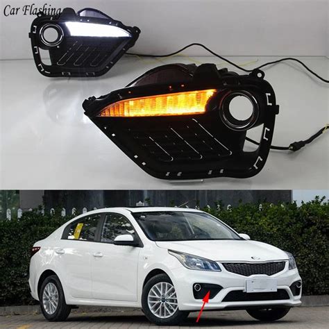 Car Flashing 1 Set Car LED 12V ABS For Kia K2 2016 2017 DRL Daytime