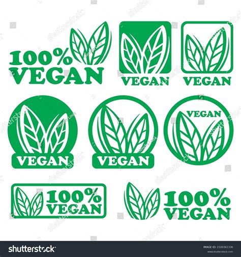 Vegan Icon Set Bio Ecology Organic Stock Vector Royalty Free