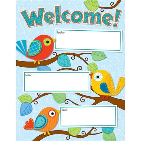 Carson Dellosa Boho Birds Welcome Chart Cd 114190 Teachersparadise