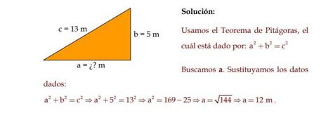 Para El Siguiente Triangulo Rectángulo Calcula El Lado Desconocido A