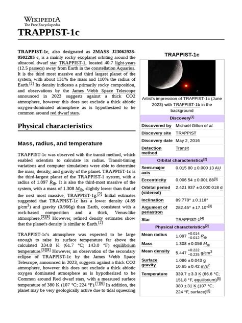 TRAPPIST 1c | PDF | Physical Sciences | Exoplanetology