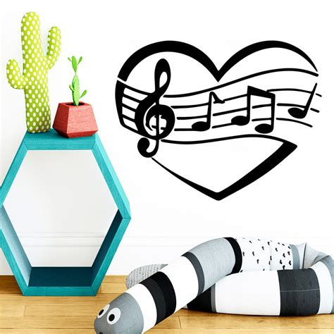 Jual Stiker Dinding Musik Heart Music Wall Sticker For Living Room