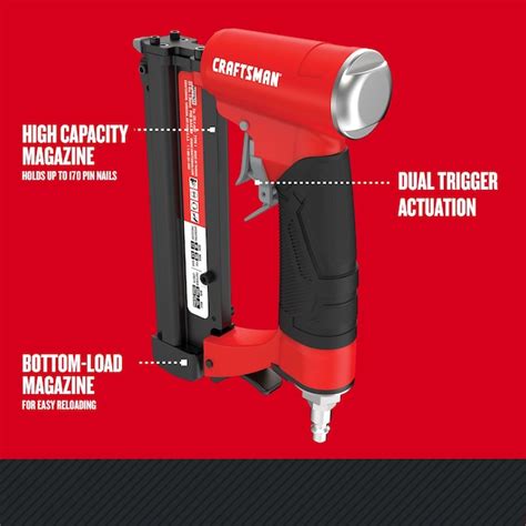 Craftsman 1 In 23 Gauge Pneumatic Pin Nailer Cmppn23 At