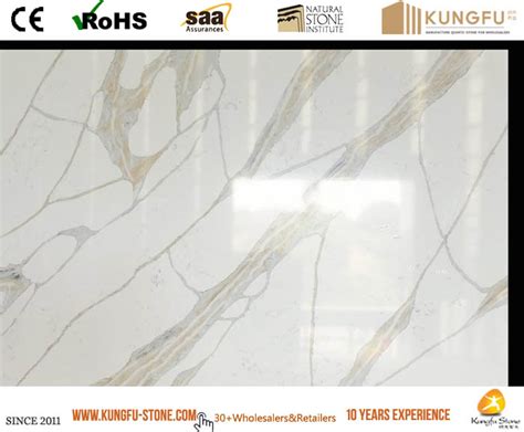 Calacatta River Gold Quartz Slabs Kkq®cs0152 Kungfustone