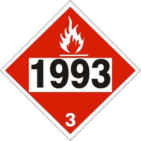 Safehouse Signs Dot 9675m 1993 Flammable Liquid Combustible Liquid Class 3 Placard 10 75