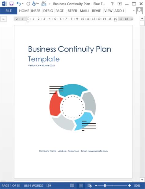 Business Continuity Plan Template Ms Wordexcel Templates Forms