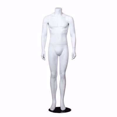 Headless Male Mannequin Matte White Display Warehouse Retail