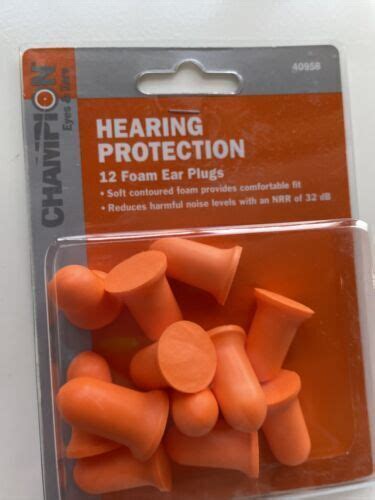 Champion Hearing Protec 40958 Orange Molded Foam 6 Pr Shooting Safety Earplugs Ebay