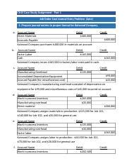 Ch Journal Entry Problem Part Xlsx Ch Case Study Assignment