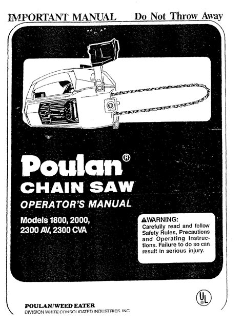 Poulan Woodshark Repair Manual
