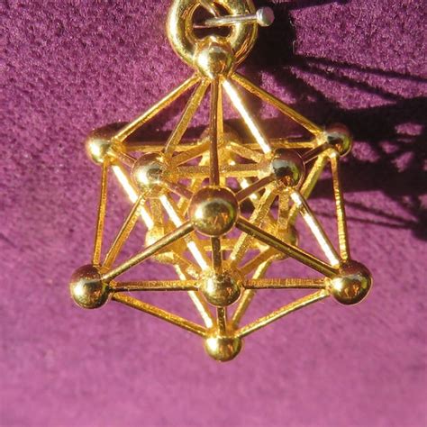 Metatrons Cube 3d Gold Silver Sacred Geometry Jewelry Etsy