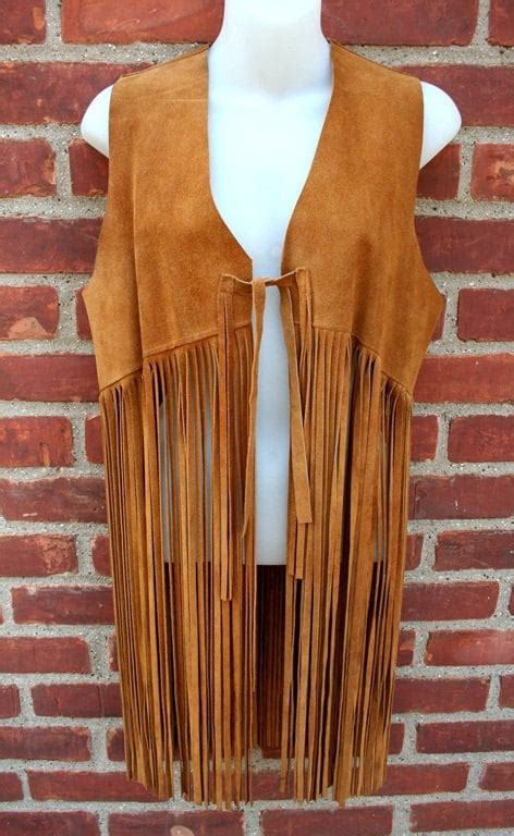 Vintage Leather Long Fringe Vest BoHo Hippy