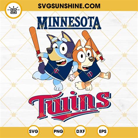 Bluey Minnesota Twins Baseball SVG PNG DXF EPS