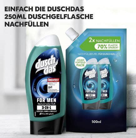 Duschdas 3 in 1 For Men Duschgel Nachfüllpack 500ml ab 2