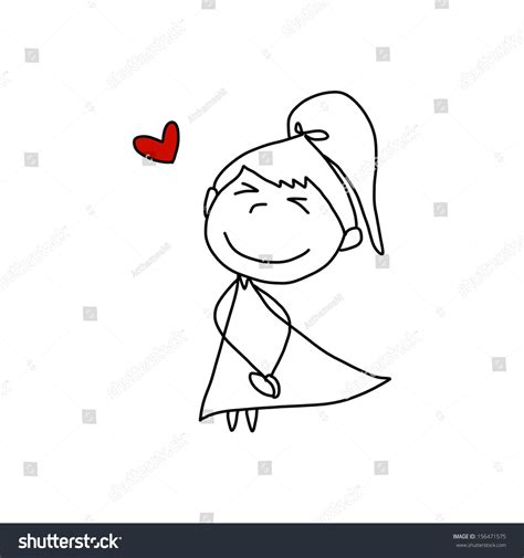 Hand Drawing Cartoon Character Happy People Stock Vector (Royalty Free ...