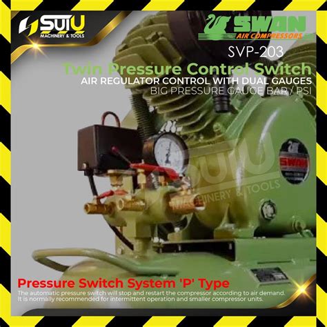 SWAN SVP 203 SVP203 106L 3HP Air Compressor 2 2kW 650RPM W Free Gift