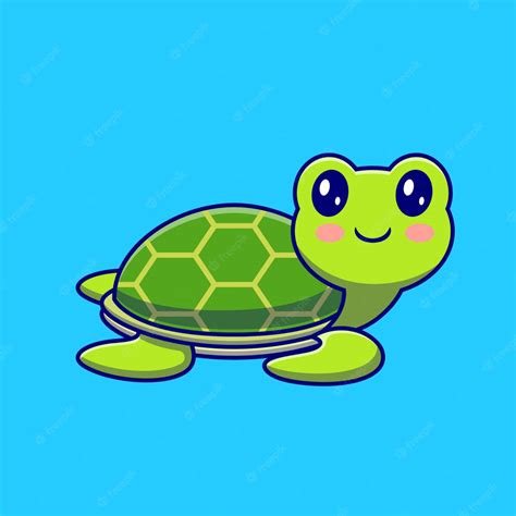 Download Cartoon Turtle On Blue Wallpaper | Wallpapers.com