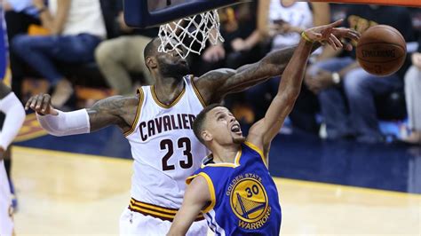 WATCH: LeBron James Destroys Stephen Curry's Layup Attempt | SLAMonline