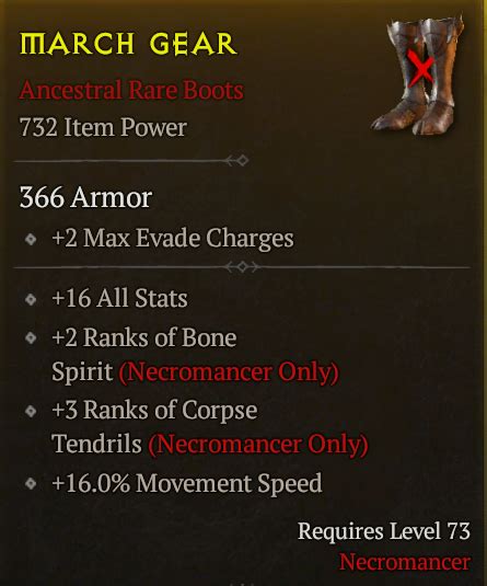 Buy Ancestral Necro Boots Lvl 73 In Diablo 4 Items Offer 2326997889