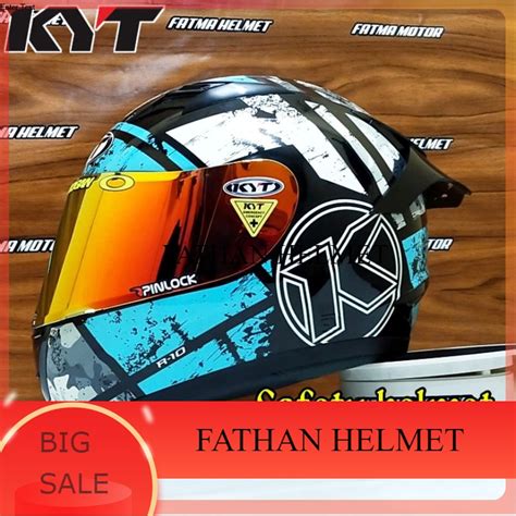 Helm Full Face KYT R 10 Original Modif Paket Ganteng Berat 2kg