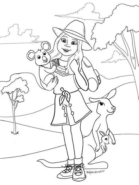 Kira Bailey American Girl Doll Printable Coloring Sheet