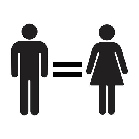 Man Equal To Woman Gender Equality Concept Design 22047231 Vector Art