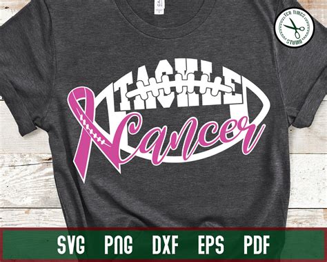 Tackle Breast Cancer Svg Football Tackle for a Cure SVG | Etsy