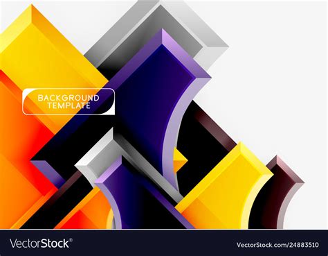 3d futuristic shapes abstract background Vector Image