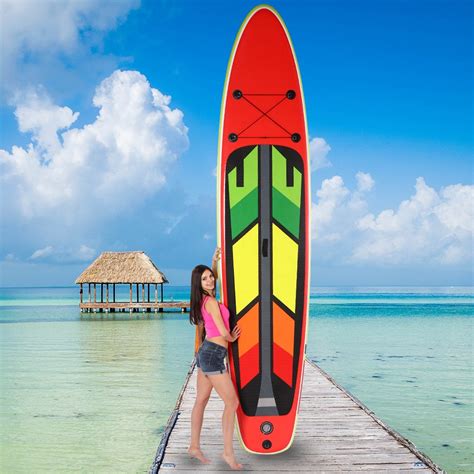 Сап борд надувной 384х84х15 см, двойной ПВХ, в сумке с насосом, веслом ...