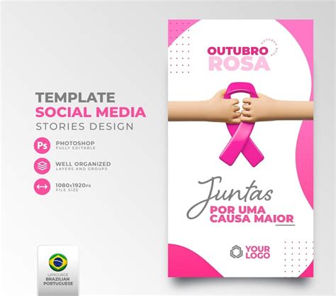 Postar mídia social para outubro rosa em render 3d para campanha contra