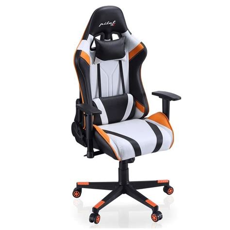 Fauteuil de jeu gaming réglable en hauteur coloris noir orange