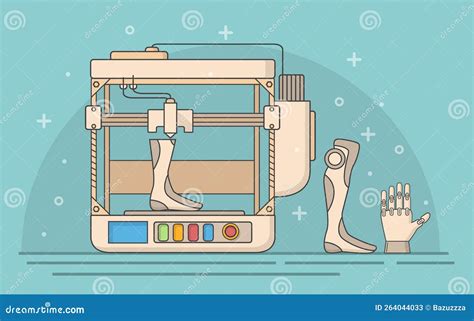 3d Printing Prosthetics Cartoon Vector 89371737