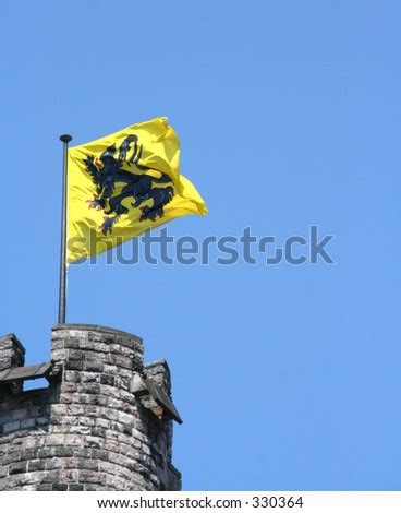 A Waving Flemish Lion, The Flag And Symbol Of Flanders (The Northern ...