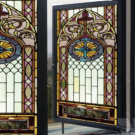 Window Film Glass Films Frosted Stained Window Church Style Sticker Can