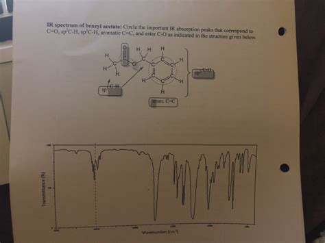 Solved Ir Spectrum Of Benzyl Acetate Circle The Important Chegg