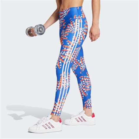 Adidas X Farm Rio Leggings Blue Adidas Uk