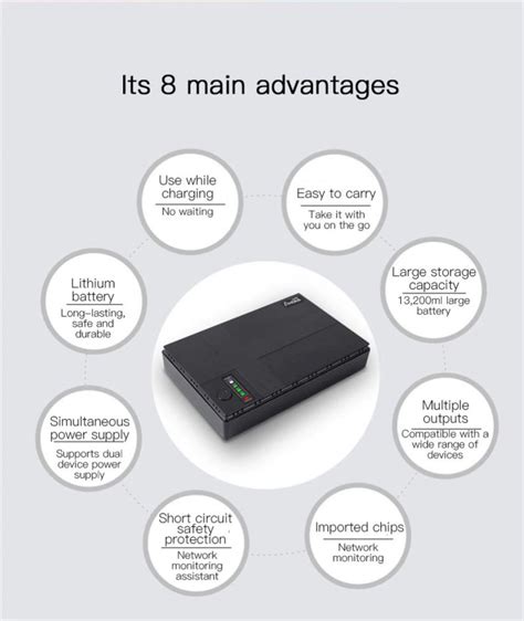 Mini UPS Andes DC1036P для роутера 10400mAh 36W ИБП