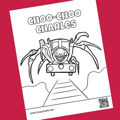 Choo Choo Charles Coloring Page Busy Shark