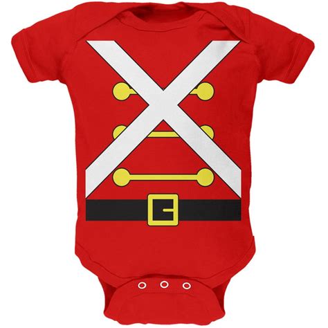 Christmas Toy Soldier Costume Red Soft Baby One Piece - 9-12 months ...