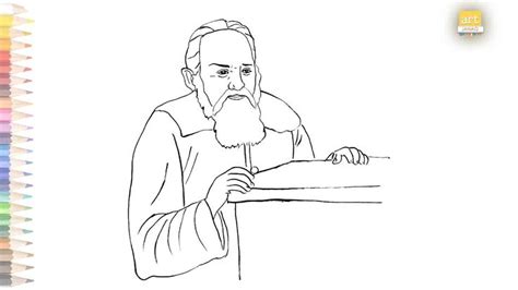 Galileo Galilei Drawing Easy How To Draw Galileo Galilei Drawing