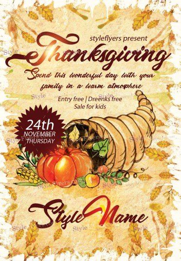 Thanksgiving PSD Flyer Template #11891 - Styleflyers