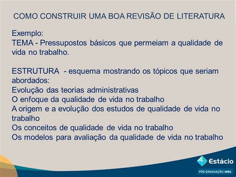 Estrutura De Uma Revisão De Literatura Várias Estruturas