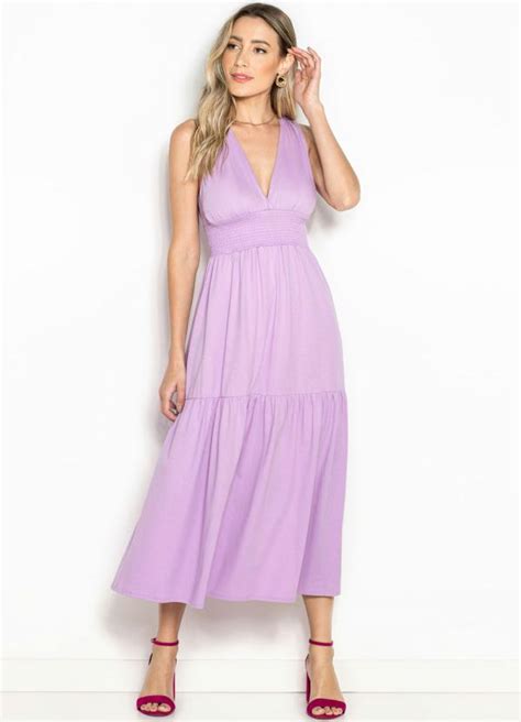 Vestido Midi de Malha Lilás Colcci