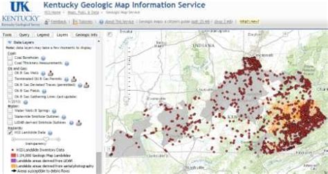 The Kgs Online Interactive Landslide Information Map Red Dots And