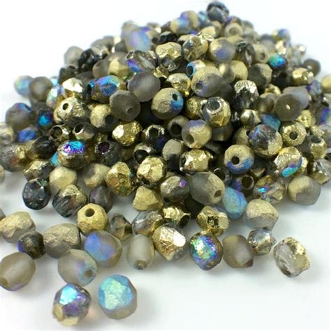 100 Pcs 4mm Faceted Round Fire Polished Beads Etched Crystal Etsy