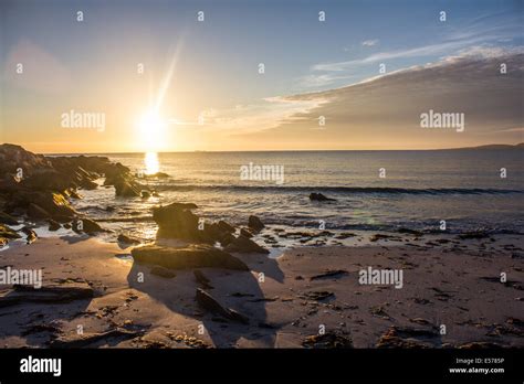 Berneray West Beach at Sunset Stock Photo - Alamy