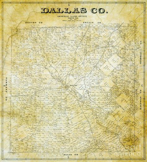 Dallas County Map 1931 Photograph by Jon Neidert - Fine Art America