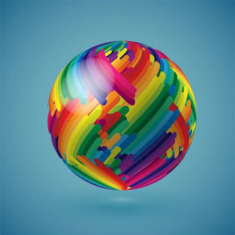 Colorful Realistic Globe With Shaded Surface Vector Illustration